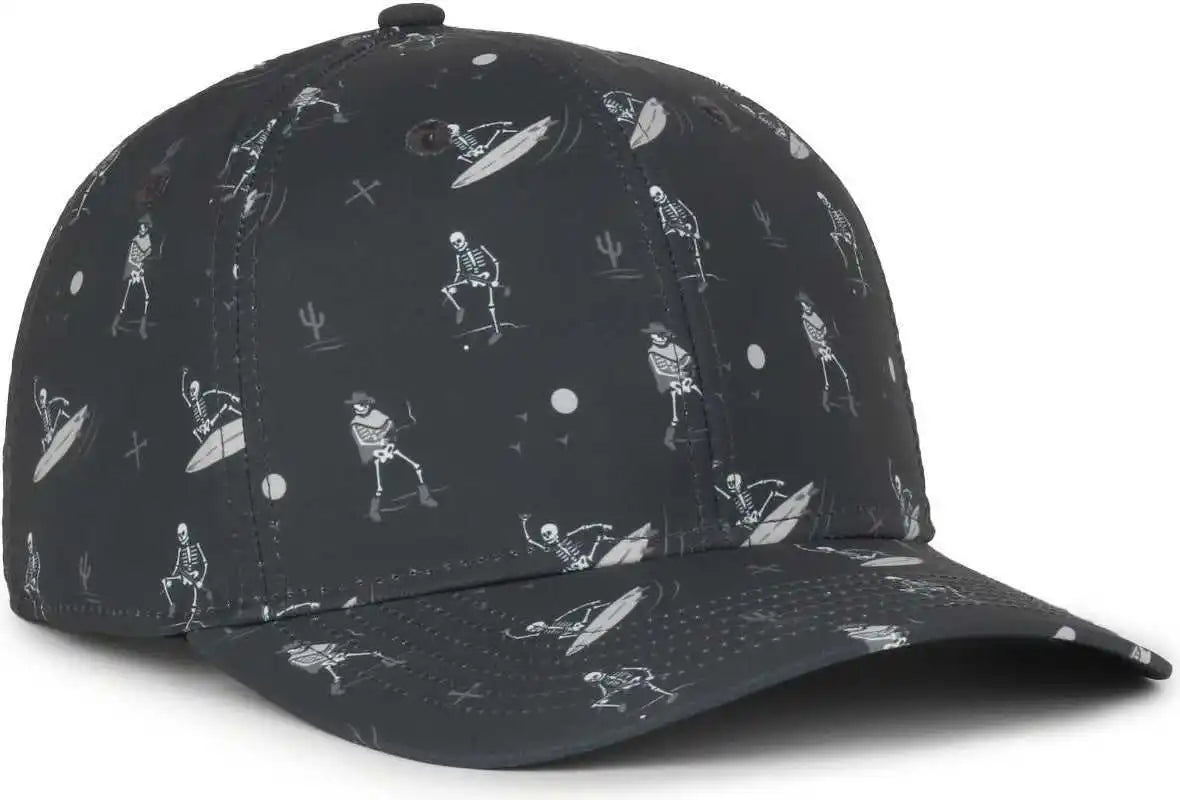 Oc Sports Ocp100 Sublimated Pattern Pro Crown Cap -ghostrider Charcoal - Dark Gray / Osfm