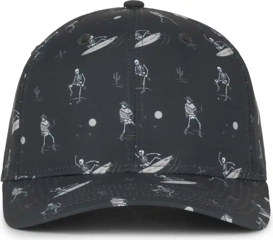 Oc Sports Ocp100 Sublimated Pattern Pro Crown Cap -ghostrider Charcoal - Dark Gray / Osfm
