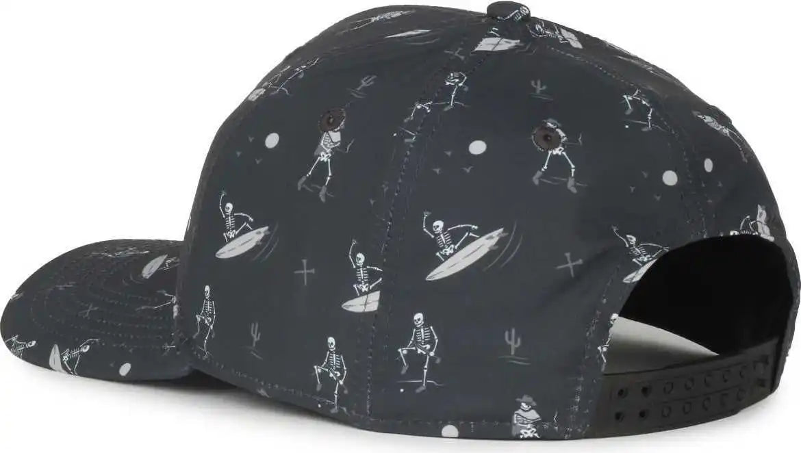 Oc Sports Ocp100 Sublimated Pattern Pro Crown Cap -ghostrider Charcoal - Dark Gray / Osfm