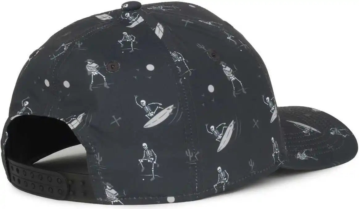 Oc Sports Ocp100 Sublimated Pattern Pro Crown Cap -ghostrider Charcoal - Dark Gray / Osfm