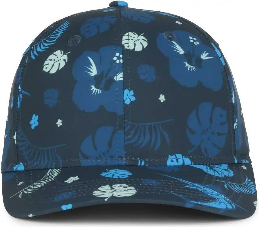 Oc Sports Ocp100 Sublimated Pattern Pro Crown Cap -hibiscus Marlin Navy - Osfm