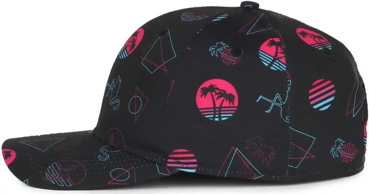 Oc Sports Ocp100 Sublimated Pattern Pro Crown Cap -miami Black - Osfm