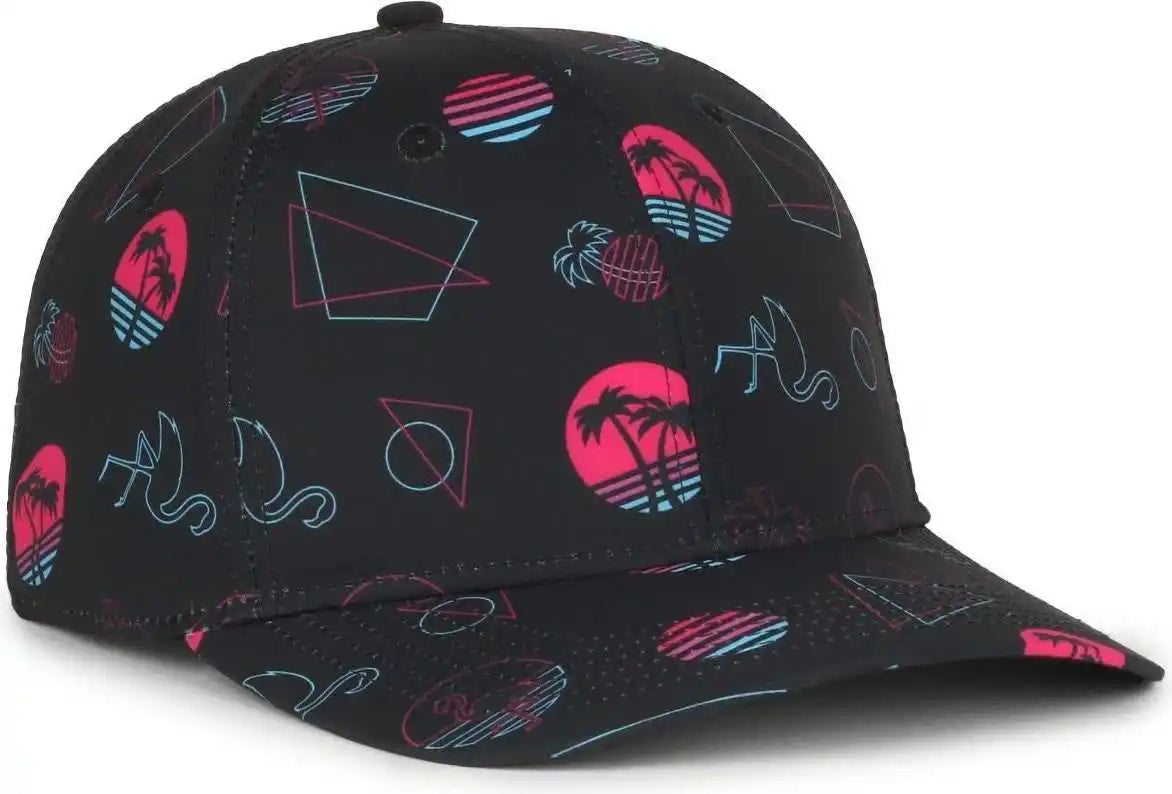 Oc Sports Ocp100 Sublimated Pattern Pro Crown Cap -miami Black - Osfm