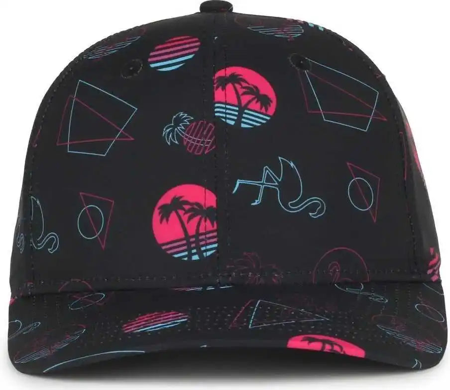 Oc Sports Ocp100 Sublimated Pattern Pro Crown Cap -miami Black - Osfm