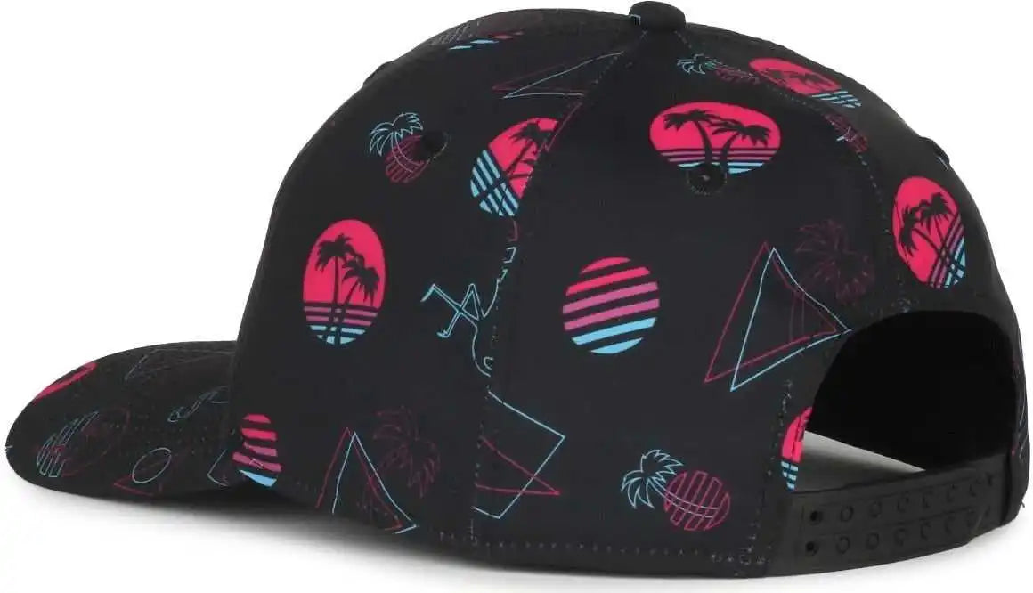 Oc Sports Ocp100 Sublimated Pattern Pro Crown Cap -miami Black - Osfm
