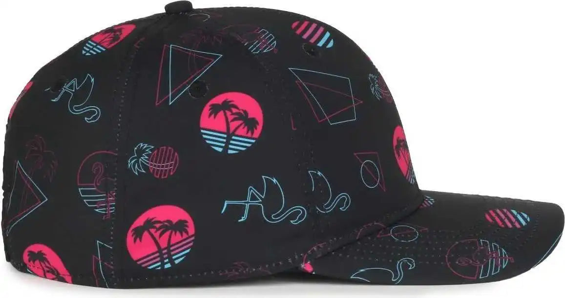 Oc Sports Ocp100 Sublimated Pattern Pro Crown Cap -miami Black - Osfm