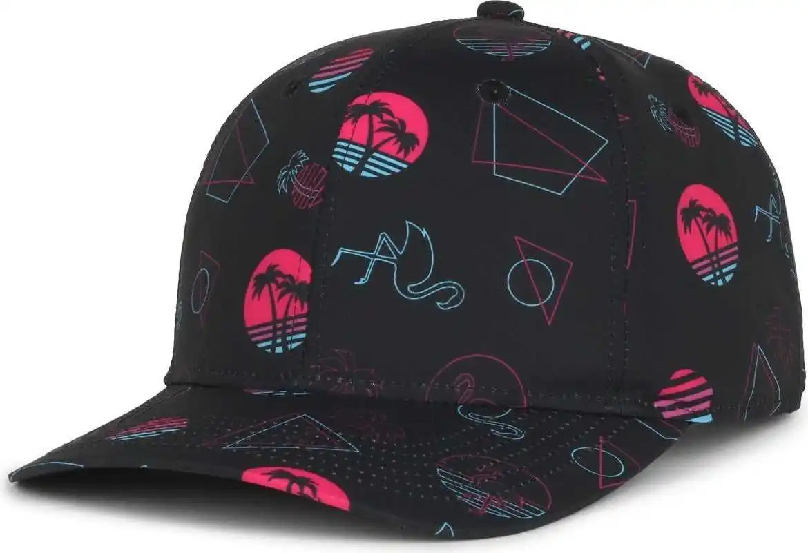 Oc Sports Ocp100 Sublimated Pattern Pro Crown Cap -miami Black - Osfm