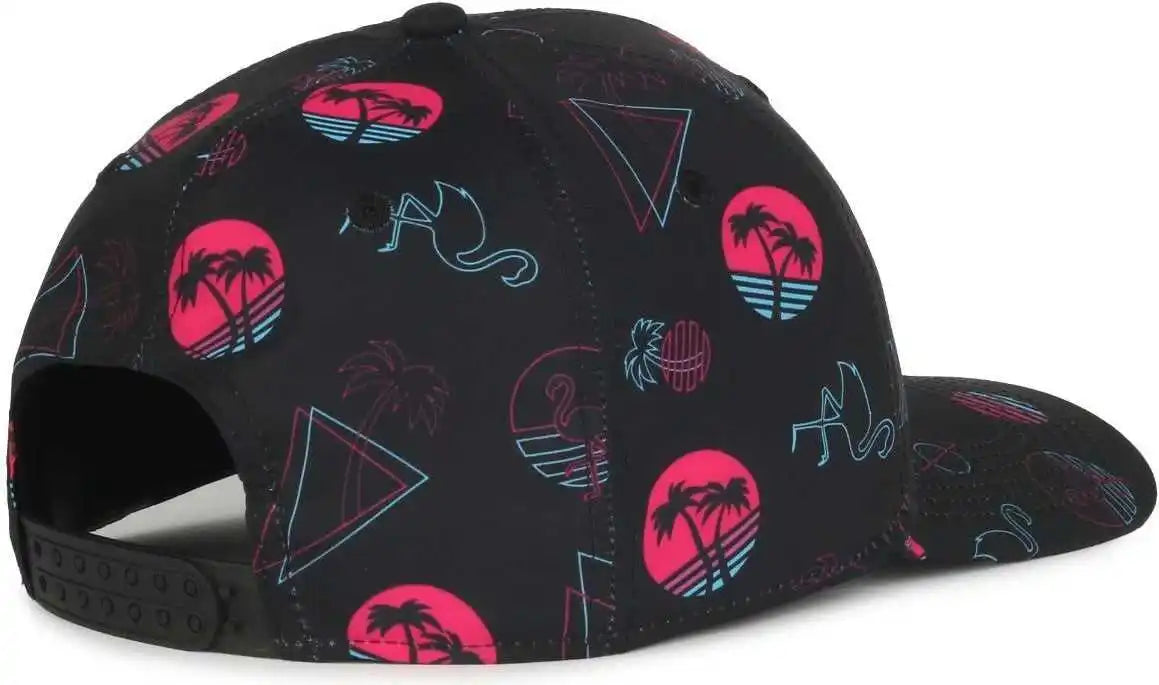 Oc Sports Ocp100 Sublimated Pattern Pro Crown Cap -miami Black - Osfm