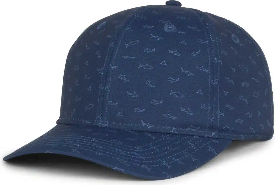 Oc Sports Ocp100 Sublimated Pattern Pro Crown Cap -sharks Navy