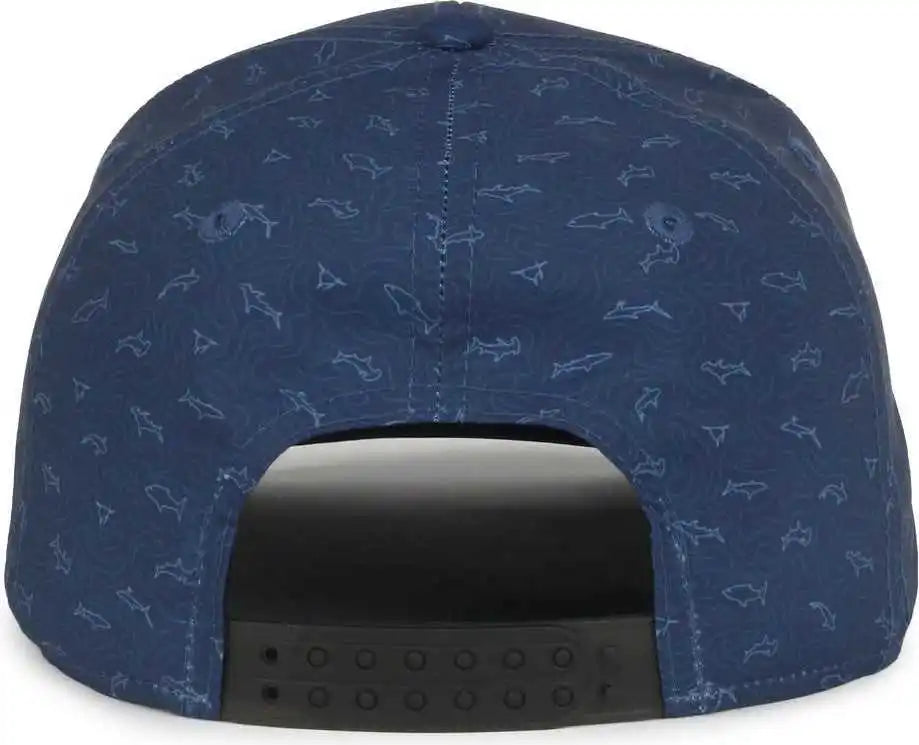 Oc Sports Ocp100 Sublimated Pattern Pro Crown Cap -sharks Navy