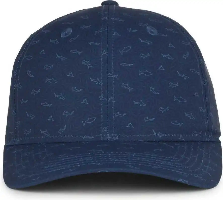 Oc Sports Ocp100 Sublimated Pattern Pro Crown Cap -sharks Navy