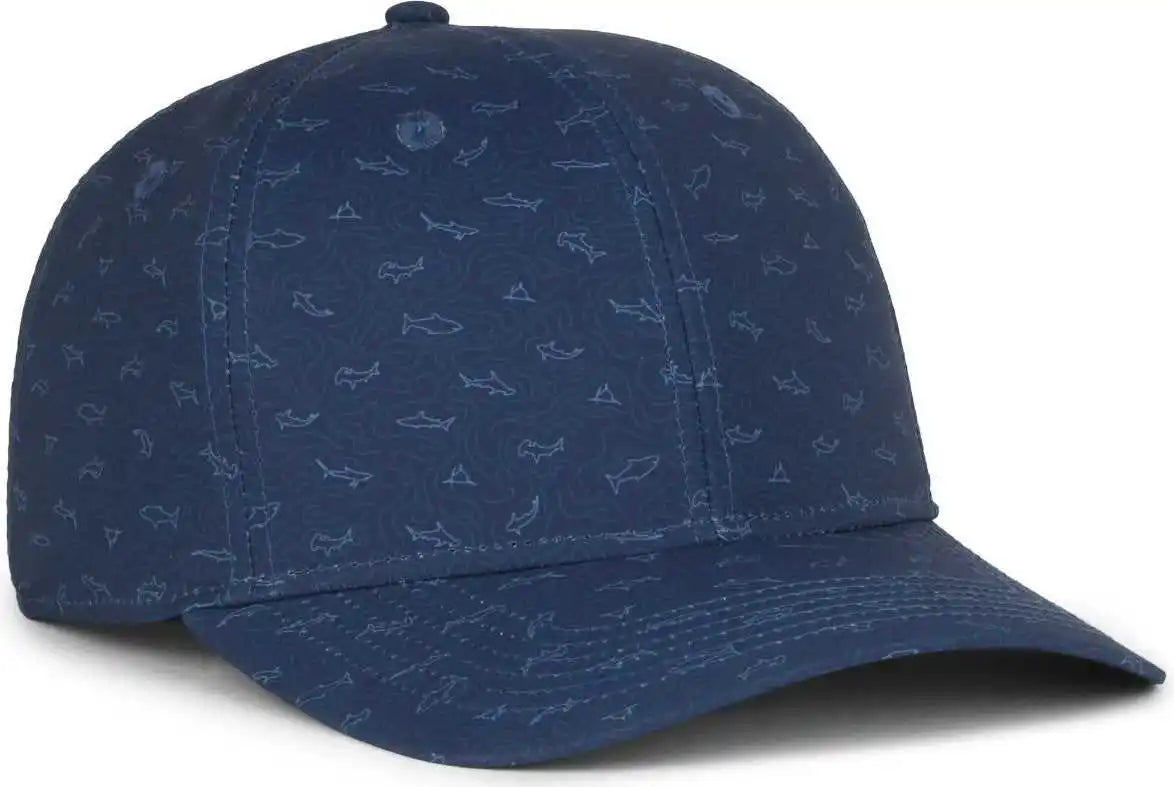 Oc Sports Ocp100 Sublimated Pattern Pro Crown Cap -sharks Navy