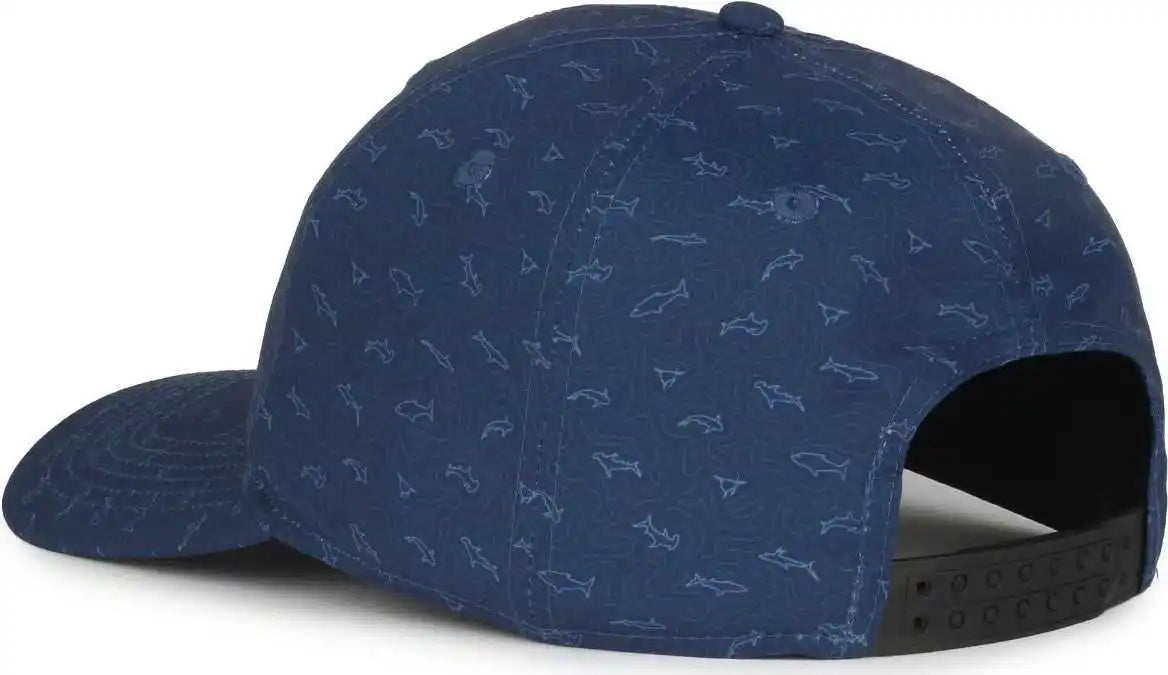 Oc Sports Ocp100 Sublimated Pattern Pro Crown Cap -sharks Navy