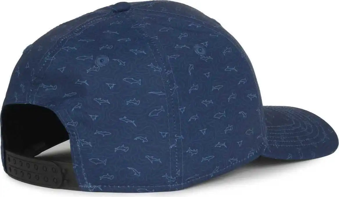 Oc Sports Ocp100 Sublimated Pattern Pro Crown Cap -sharks Navy