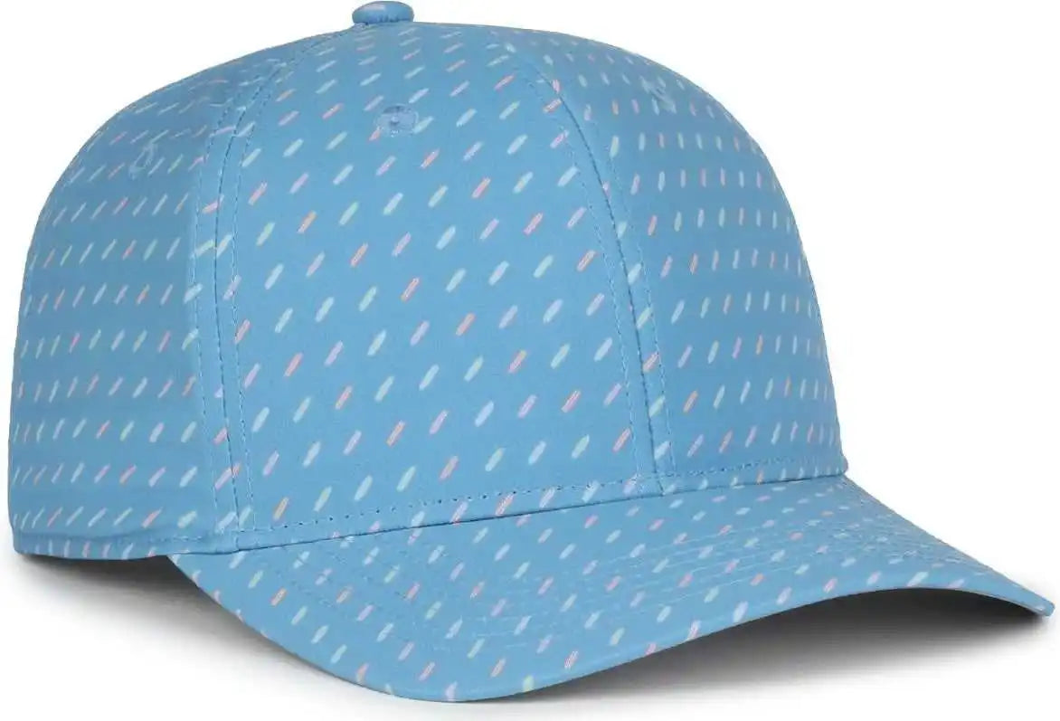 Oc Sports Ocp100 Sublimated Pattern Pro Crown Cap -surfboard Light Blue - Osfm