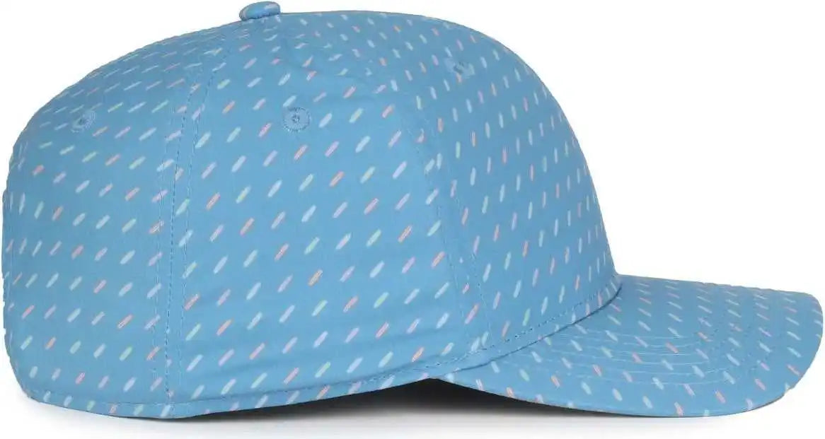 Oc Sports Ocp100 Sublimated Pattern Pro Crown Cap -surfboard Light Blue - Osfm