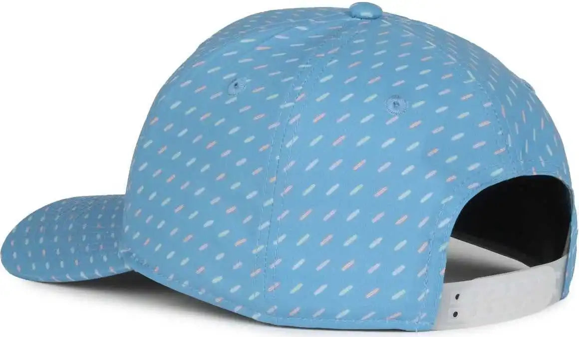Oc Sports Ocp100 Sublimated Pattern Pro Crown Cap -surfboard Light Blue - Osfm