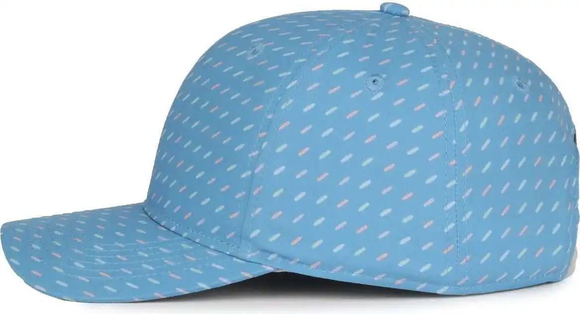 Oc Sports Ocp100 Sublimated Pattern Pro Crown Cap -surfboard Light Blue - Osfm