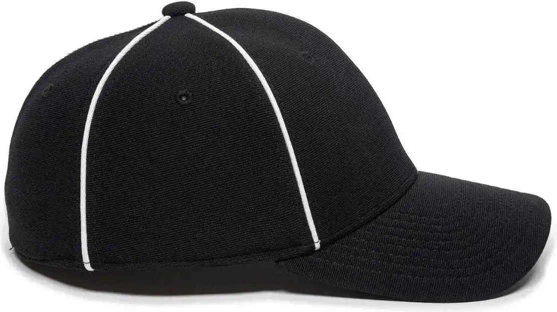 Oc Sports Ofc-600 Umpire Officials Poly Stretch Fit Cap - Black - 7 1/4’’ - 5/8’’