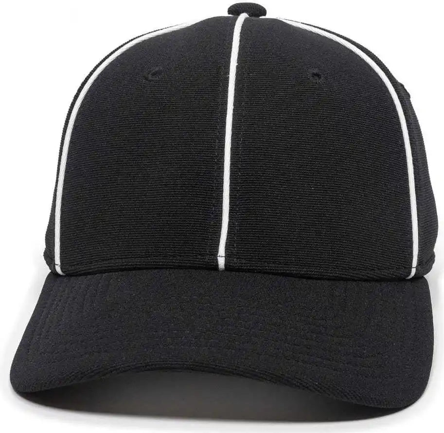 Oc Sports Ofc-600 Umpire Officials Poly Stretch Fit Cap - Black - 7 1/4’’ - 5/8’’