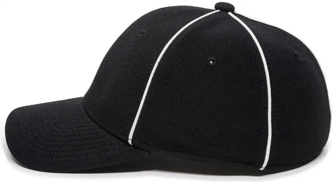 Oc Sports Ofc-600 Umpire Officials Poly Stretch Fit Cap - Black - 7 1/4’’ - 5/8’’