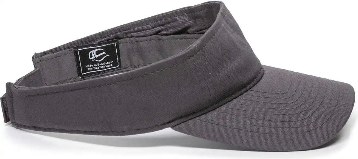Oc Sports Pctv-100 Adjustable Cotton Visors - Charcoal - Dark Gray / one Size Fits Most