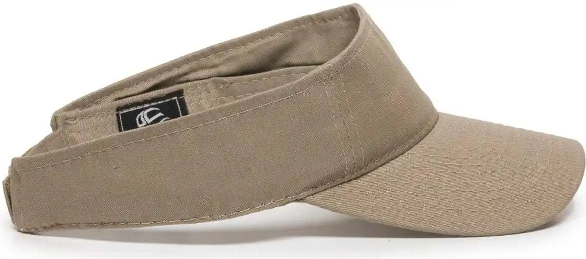 Oc Sports Pctv-100 Adjustable Cotton Visors - Khaki - 6 7/8’’ - 7 1/2’’