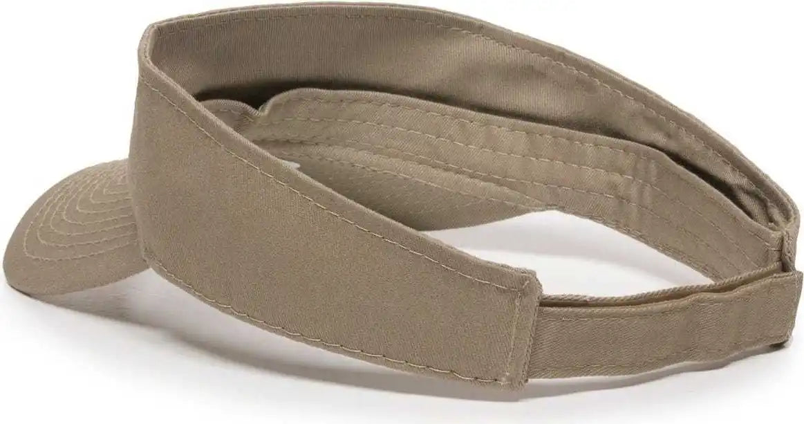 Oc Sports Pctv-100 Adjustable Cotton Visors - Khaki - 6 7/8’’ - 7 1/2’’