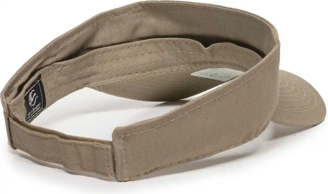 Oc Sports Pctv-100 Adjustable Cotton Visors - Khaki - 6 7/8’’ - 7 1/2’’
