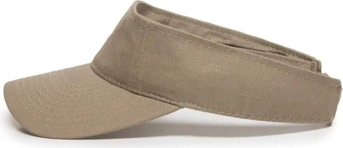 Oc Sports Pctv-100 Adjustable Cotton Visors - Khaki - 6 7/8’’ - 7 1/2’’