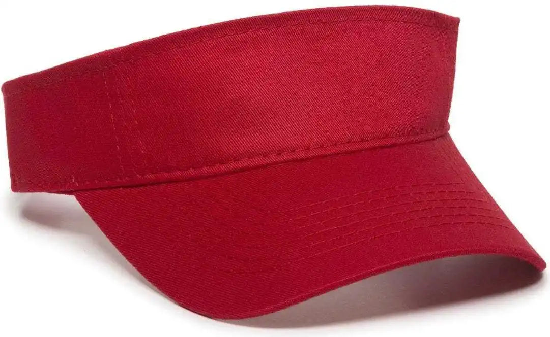 Oc Sports Pctv-100 Adjustable Cotton Visors - Red - 6 3/8’’ - 7’’