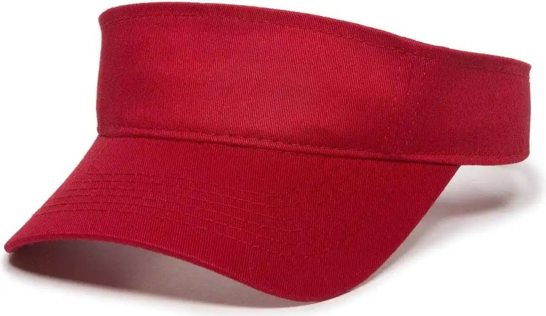 Oc Sports Pctv-100 Adjustable Cotton Visors - Red