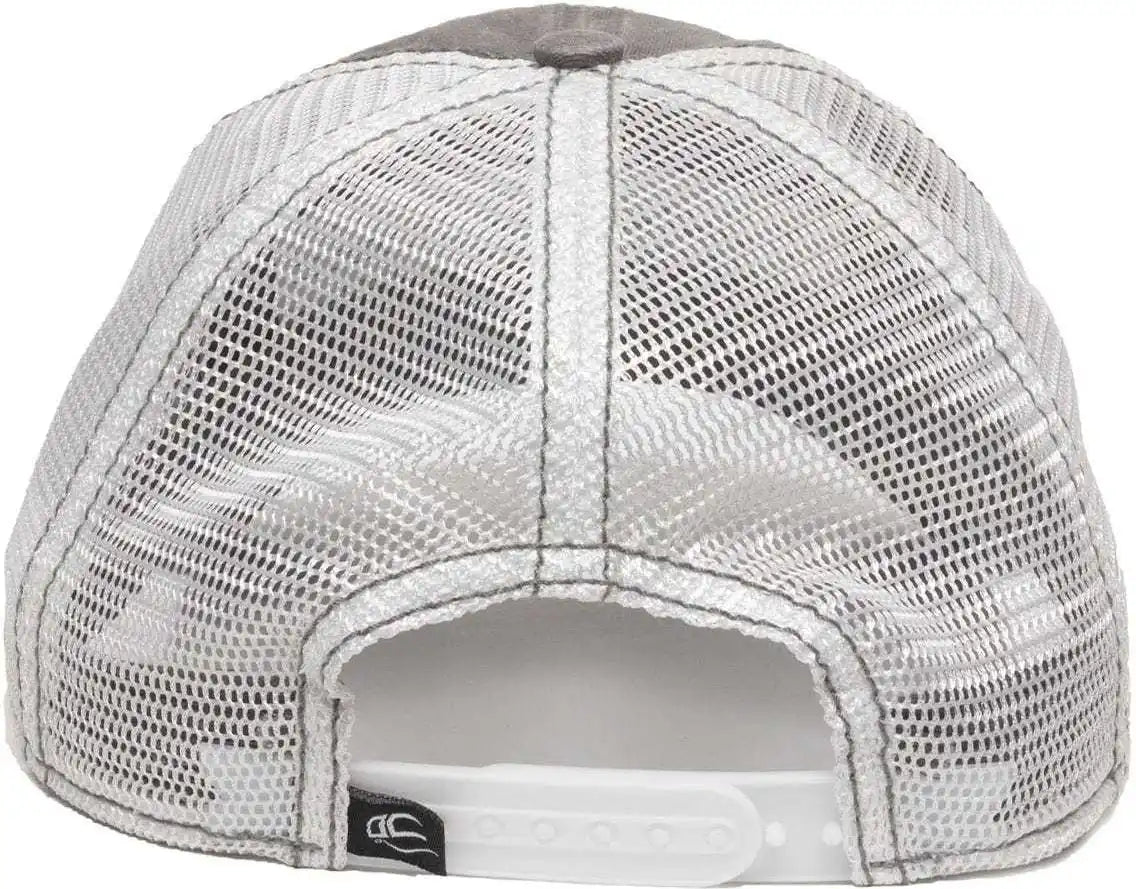 Oc Sports Pdt-750m Adjustable Mesh Back Cap - Charcoal White - Dark Gray / 6 7/8’’ - 7 1/2’’