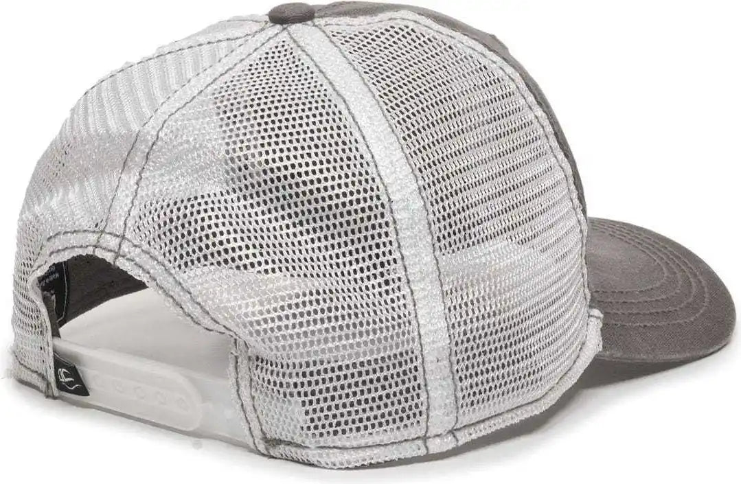 Oc Sports Pdt-750m Adjustable Mesh Back Cap - Charcoal White - Dark Gray / 6 7/8’’ - 7 1/2’’