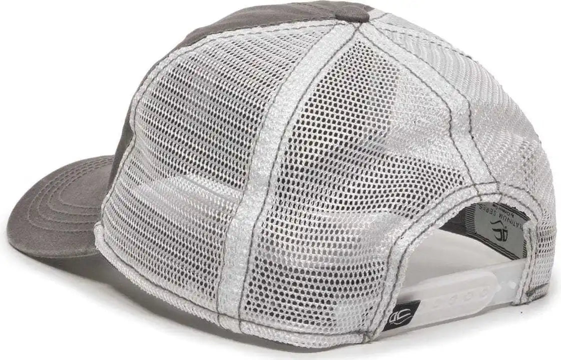 Oc Sports Pdt-750m Adjustable Mesh Back Cap - Charcoal White - Dark Gray / 6 7/8’’ - 7 1/2’’