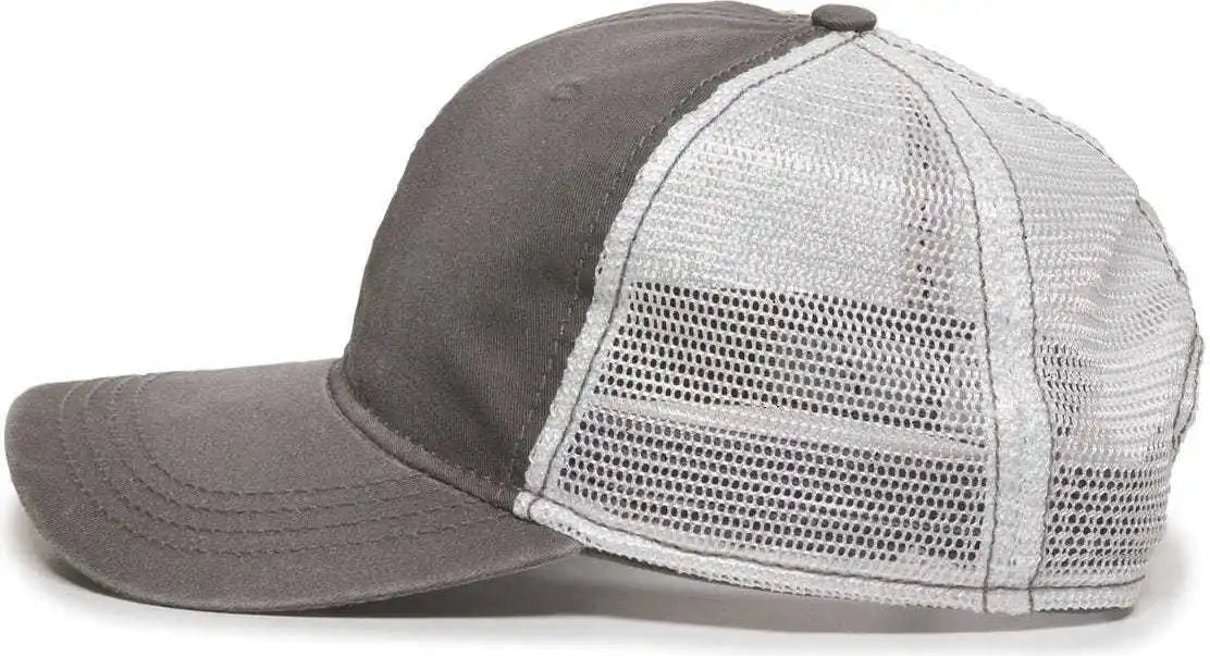 Oc Sports Pdt-750m Adjustable Mesh Back Cap - Charcoal White - Dark Gray / 6 7/8’’ - 7 1/2’’