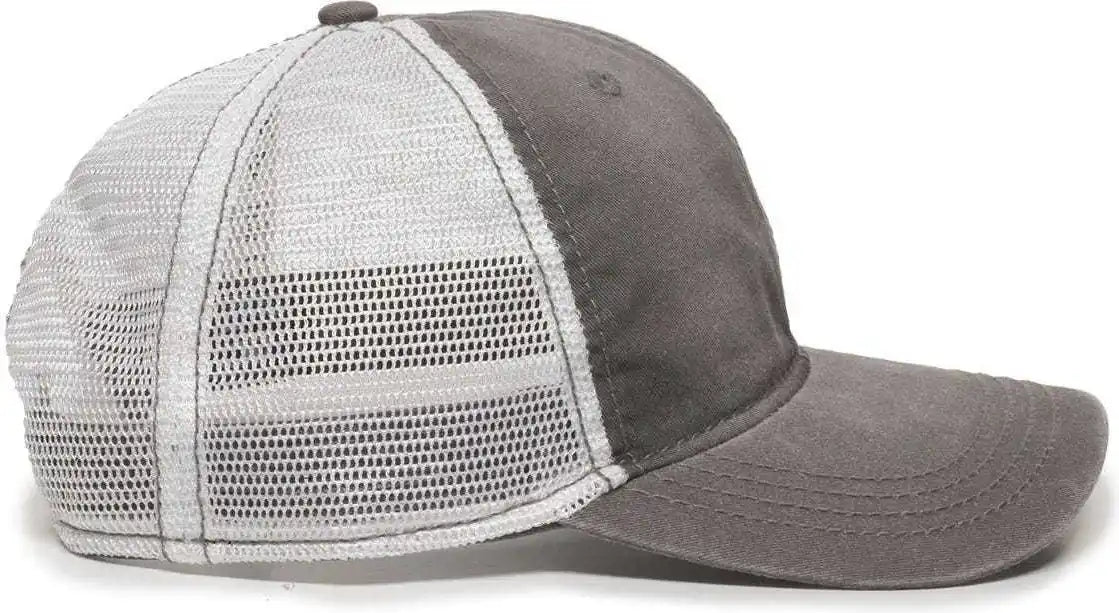 Oc Sports Pdt-750m Adjustable Mesh Back Cap - Charcoal White - Dark Gray / 6 7/8’’ - 7 1/2’’