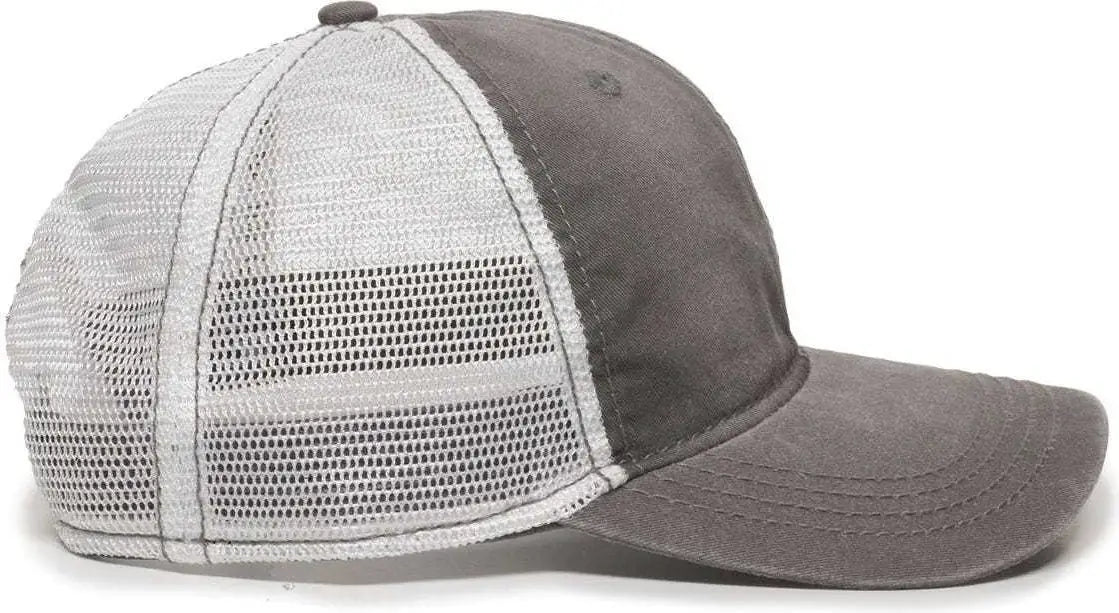 Oc Sports Pdt-750m Adjustable Mesh Back Cap - Charcoal White - Dark Gray / 6 7/8’’ - 7 1/2’’