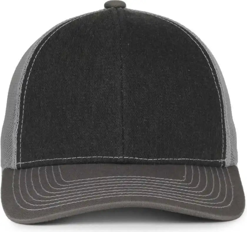 Oc Sports Pdt20m Pigment Dyed Twill Mesh Back Cap - Black Light Gray Charcoal - Dark / Osfm