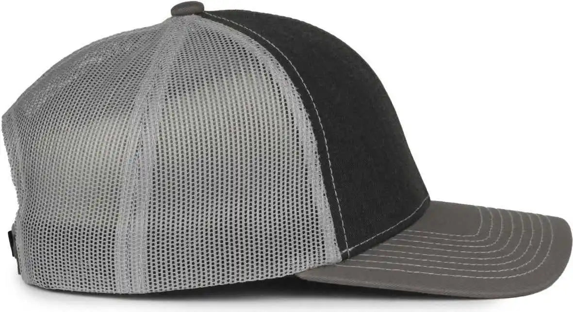 Oc Sports Pdt20m Pigment Dyed Twill Mesh Back Cap - Black Light Gray Charcoal - Dark / Osfm