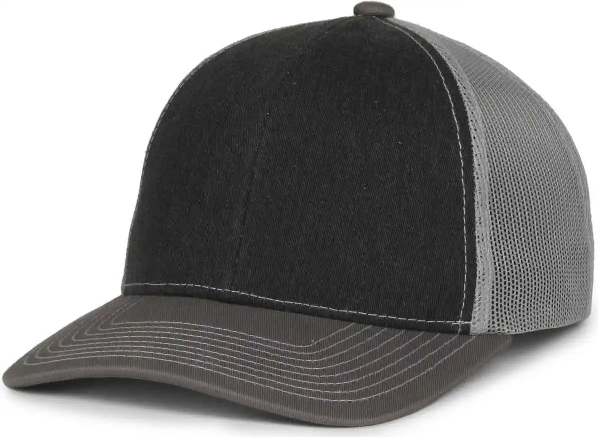 Oc Sports Pdt20m Pigment Dyed Twill Mesh Back Cap - Black Light Gray Charcoal - Dark / Osfm