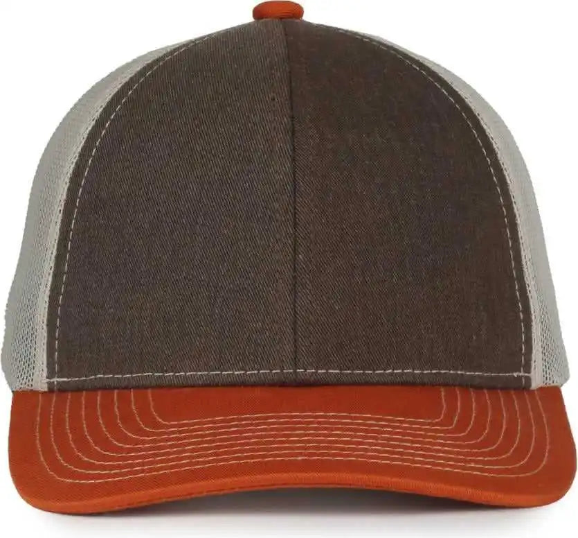 Oc Sports Pdt20m Pigment Dyed Twill Mesh Back Cap - Brown Putty Orange - Osfm