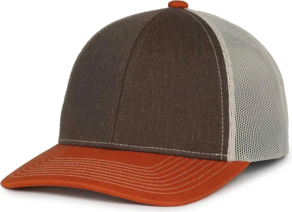 Oc Sports Pdt20m Pigment Dyed Twill Mesh Back Cap - Brown Putty Orange - Osfm