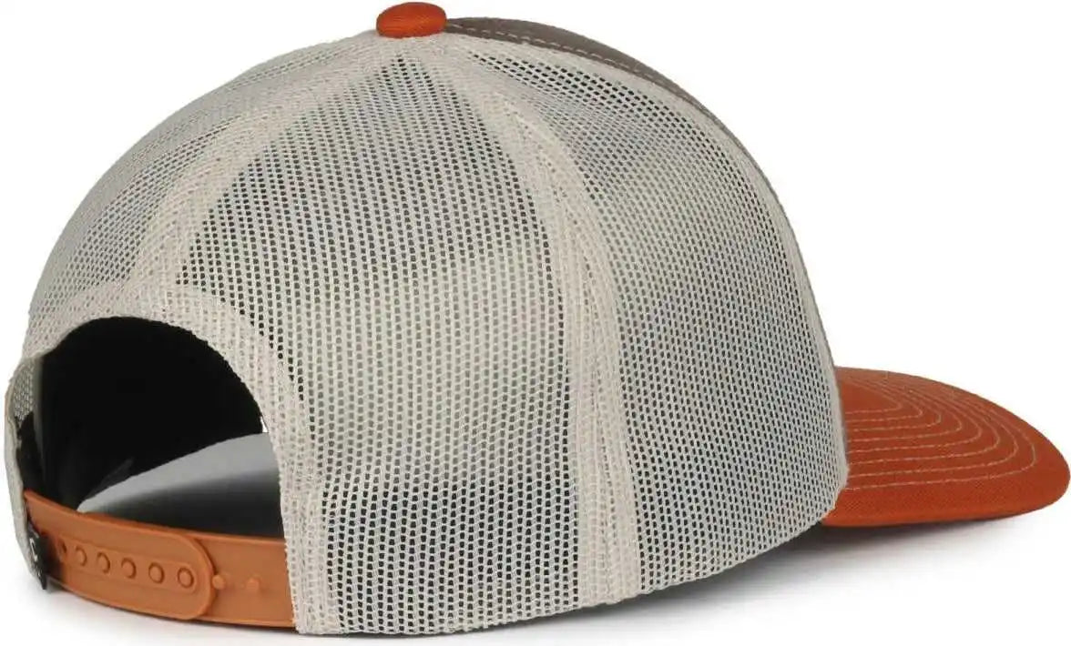 Oc Sports Pdt20m Pigment Dyed Twill Mesh Back Cap - Brown Putty Orange - Osfm