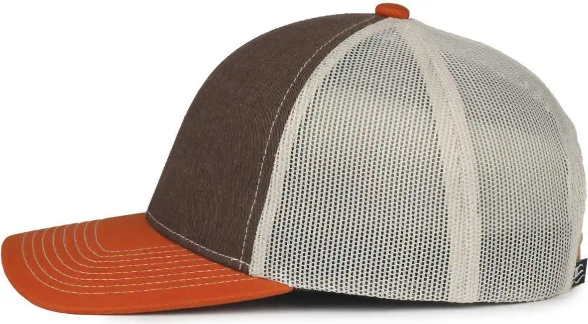 Oc Sports Pdt20m Pigment Dyed Twill Mesh Back Cap - Brown Putty Orange - Osfm