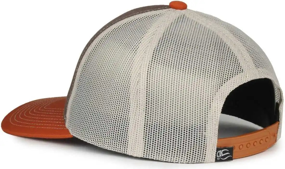 Oc Sports Pdt20m Pigment Dyed Twill Mesh Back Cap - Brown Putty Orange - Osfm
