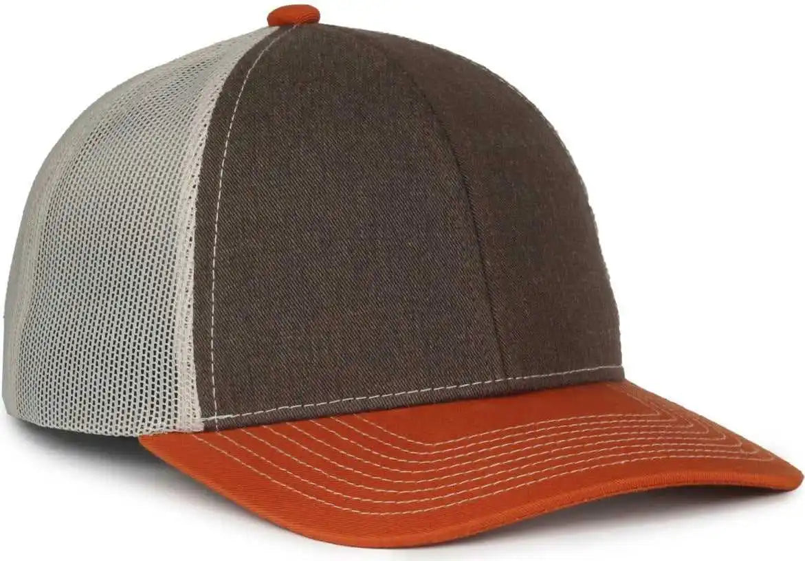 Oc Sports Pdt20m Pigment Dyed Twill Mesh Back Cap - Brown Putty Orange - Osfm