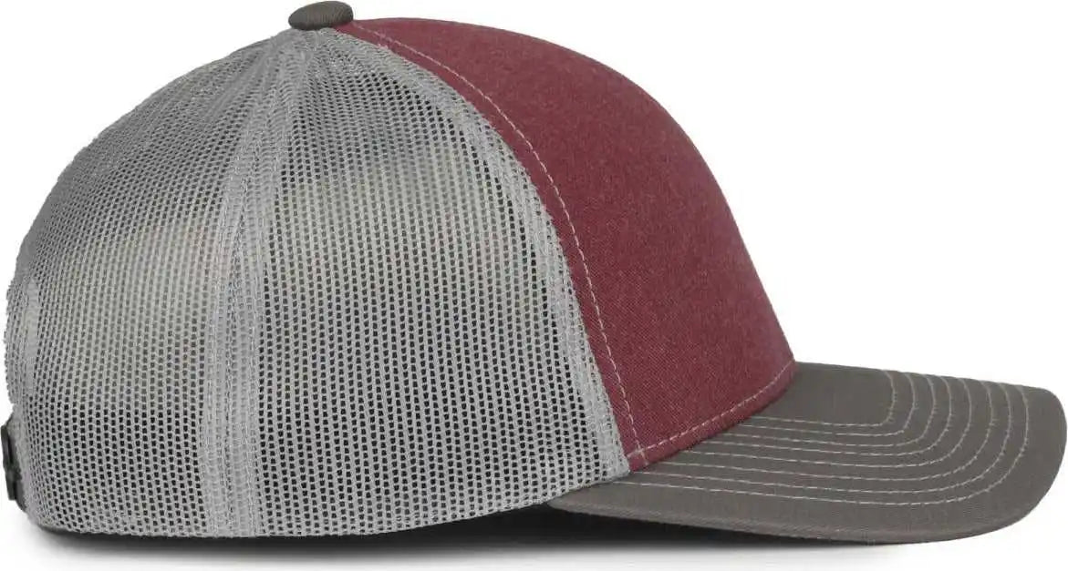 Oc Sports Pdt20m Pigment Dyed Twill Mesh Back Cap - Cardinal Light Gray Charcoal - Dark / Osfm