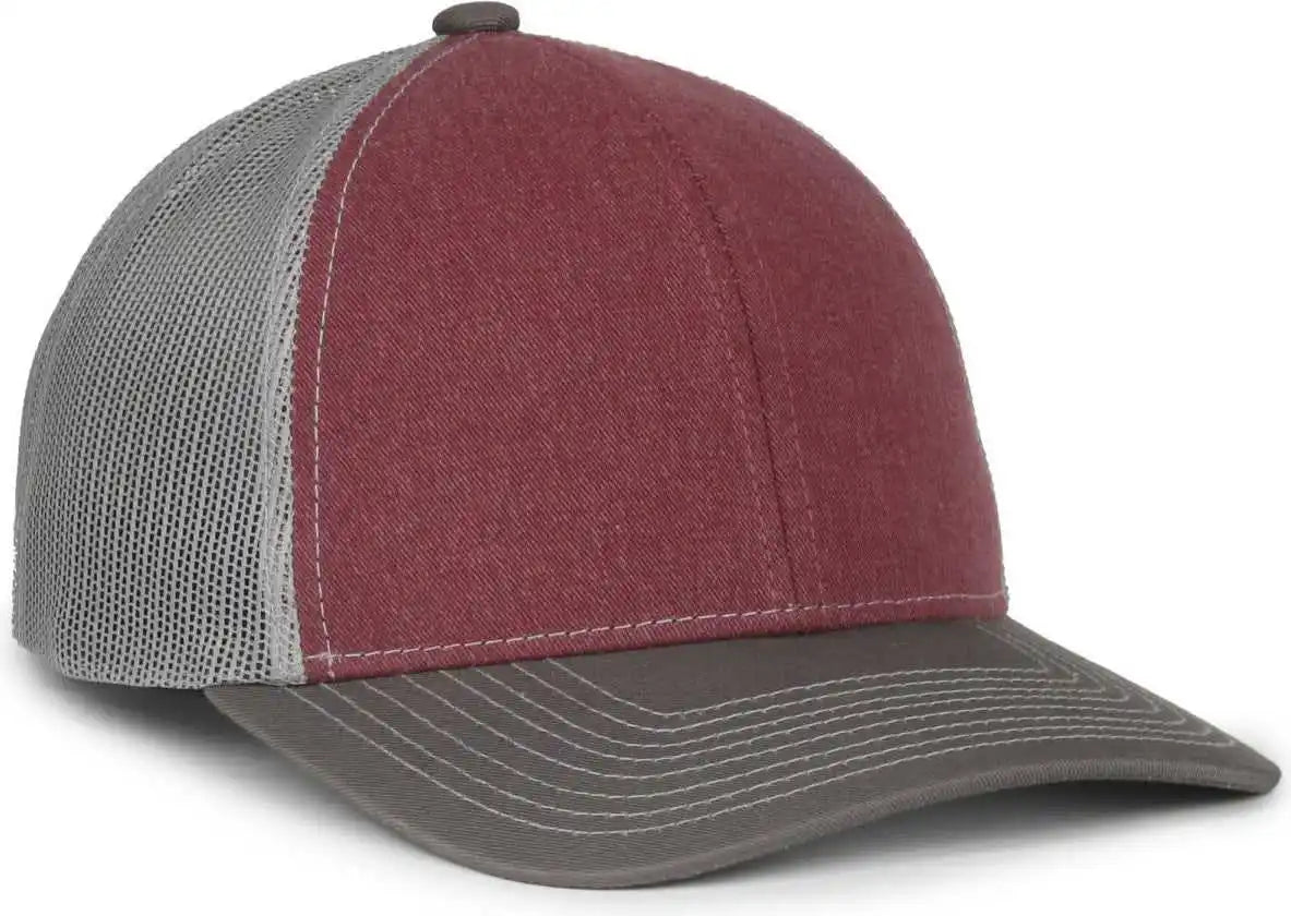 Oc Sports Pdt20m Pigment Dyed Twill Mesh Back Cap - Cardinal Light Gray Charcoal - Dark / Osfm