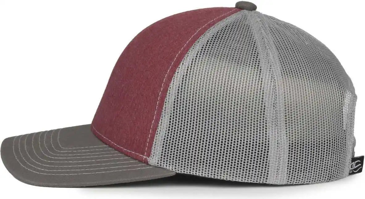 Oc Sports Pdt20m Pigment Dyed Twill Mesh Back Cap - Cardinal Light Gray Charcoal - Dark / Osfm